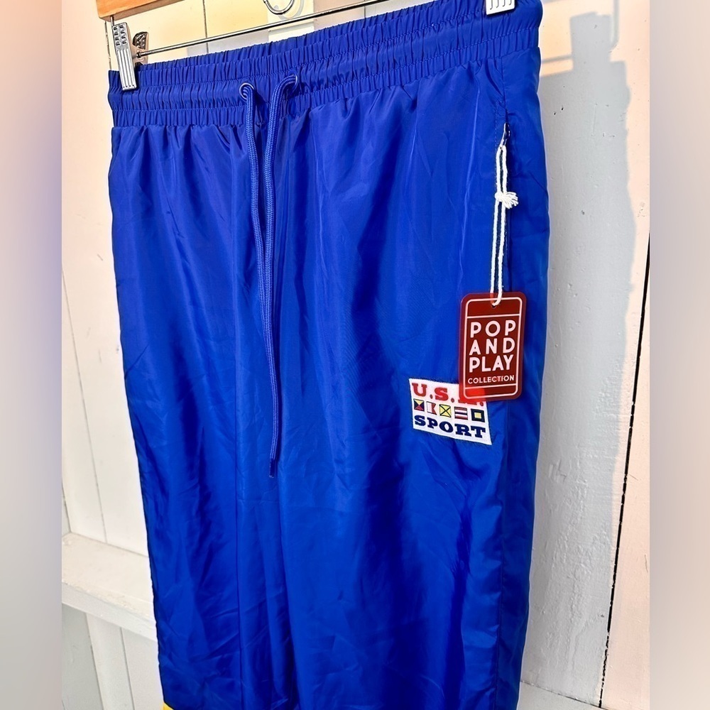 NWT 90’s Retro Windbreaker Wind Pants Women’s Small USA Blue Forever 21 - Picture 4 of 9